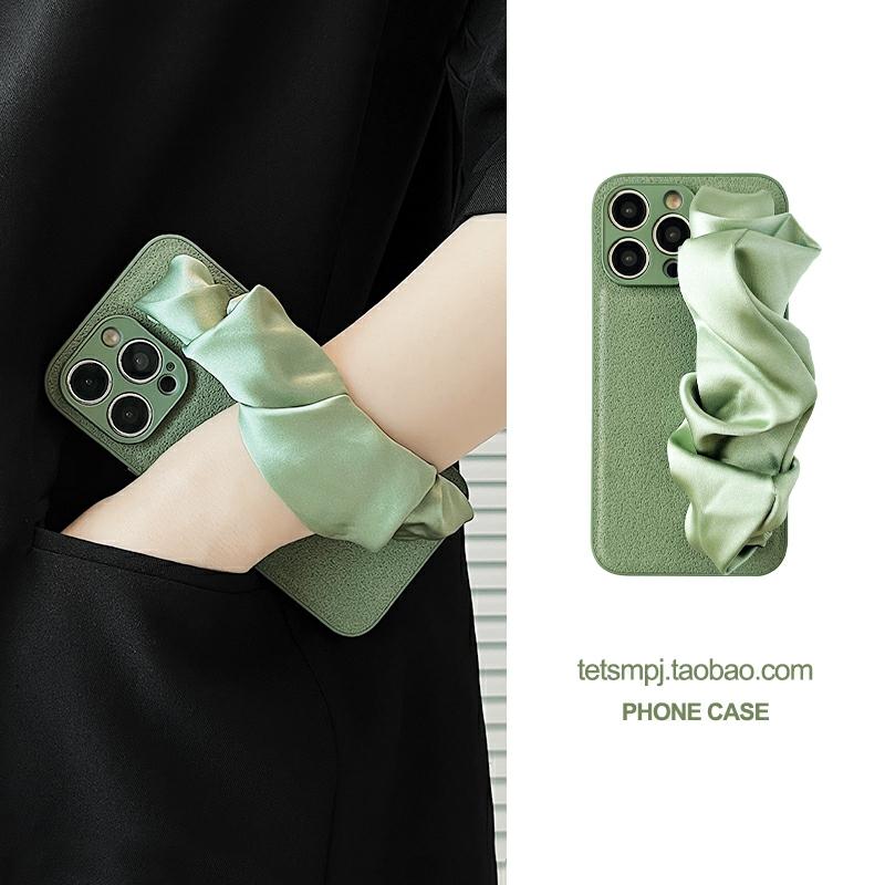 Accesorii Creative Pentru Telefoane Mobile | Brățară Din Mătase Verde Pentru Huse De Telefon Apple 15, Carcasă De Protecție Pentru Iphone 14 Pro Max, Husă Pentru Iphone 13 Femei, Model Nou Pentru Iphone 14 Pro, Geantă De Umăr, Mână, Husă Completă Anti-Șoc Pentru Iphone 11, Creativă Pentru Iphone 15 Pro Și 15 Pro Max, Stil Modern. Accesorii Creative Pentru Telefoane Mobile Accesorii Creative Pentru Telefoane Mobile