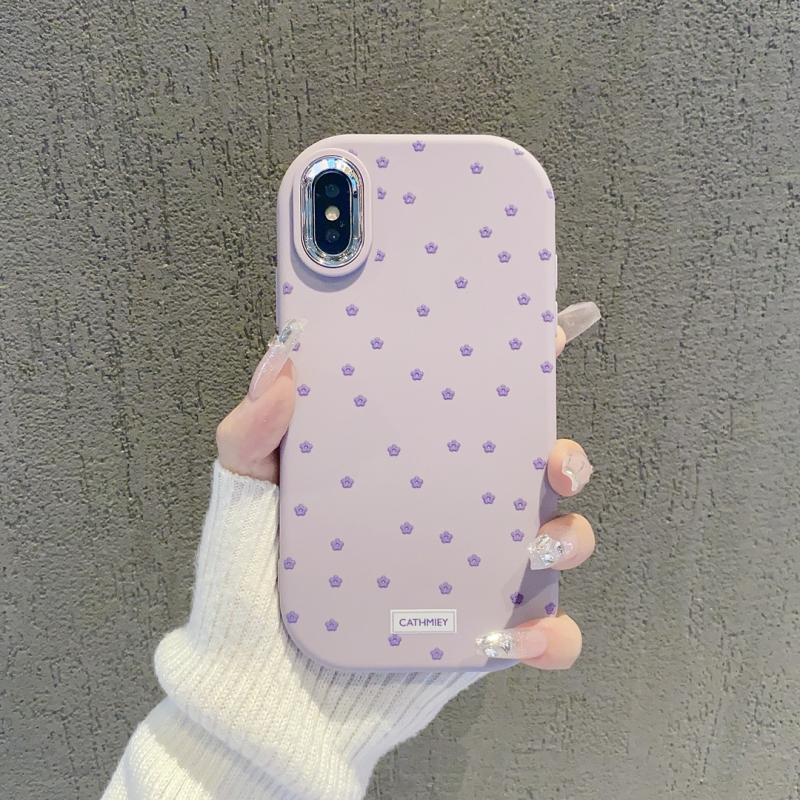 Accesorii Creative Pentru Telefoane Mobile | Husă Pentru Telefon Apple 15 Pro Max, Cu Design Delicat Și Proaspăt, În Nuanțe De Violet Cu Flori Mici, Elegantă Și Modernă, Potrivită Pentru Modelele 14/13 Pro, Din Silicon, Personalizată, Cu Protecție Împotriva Șocurilor Pentru Femei. Accesorii Creative Pentru Telefoane Mobile Accesorii Creative Pentru Telefoane Mobile