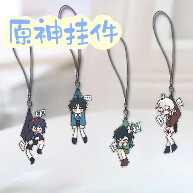 Accesorii Pentru Telefoane Mobile | Genshin Impact Vânt Băiat Desene Animate Accesorii Lanț Telefon, Scenă De Miku, Xiao, Venti, Senpai, Șnur Telefon Cu Design Atrăgător. Accesorii Pentru Telefoane Mobile Accesorii Pentru Telefoane Mobile