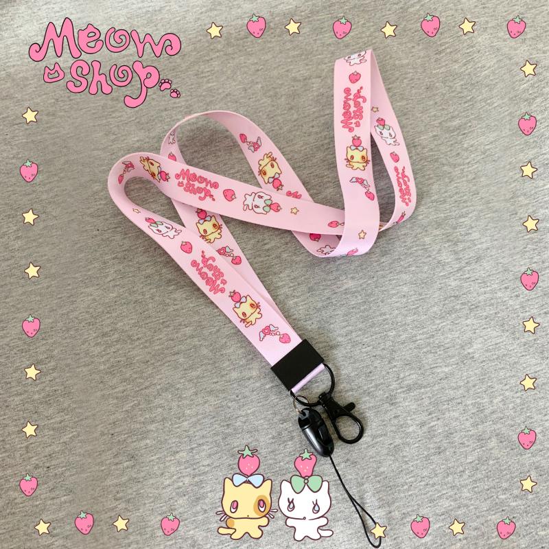 Accesorii Pentru Telefoane Mobile | Pisicuța Nu Se Satură – Lanyard Original Cu Temă De Pisică Căpșună X Birdie, Drăguț Și Cartoon, Anti-Șoc Și Anti-Pierdere Pentru Telefon. Accesorii Pentru Telefoane Mobile Accesorii Pentru Telefoane Mobile