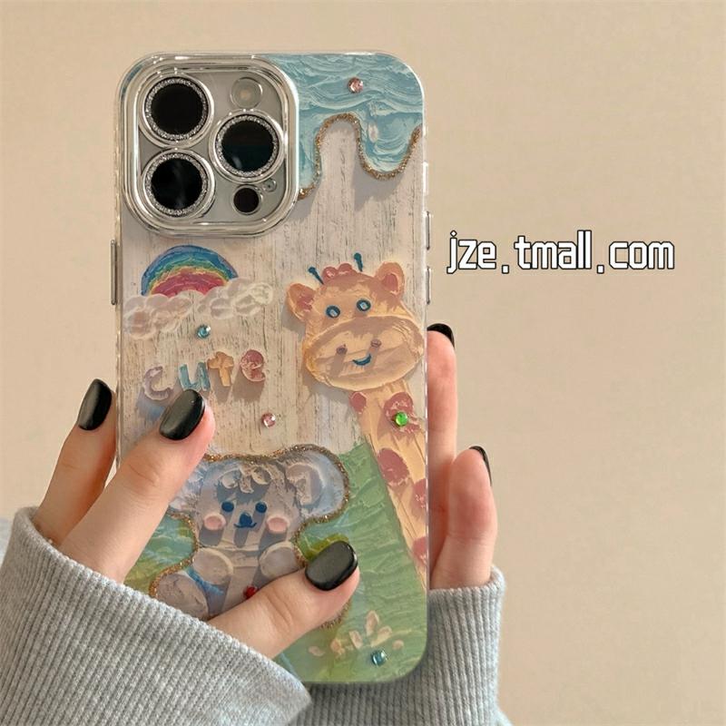 Carcasa Telefonului | Husă De Telefon Pentru Iphone 14 Cu Design Drăguț De Pictură În Ulei, Potrivită Pentru Iphone 13 Pro Max, Model Nou Popular, Husă De Protecție Pentru Iphone 15 Pro, Rezistentă La Cădere, Pentru Femei, Din Silicon, Cu Folie De Protecție Pentru Lentilă Inclusă, Husă Completă De Protecție Pentru Iphone 12 Și 11. Carcasa Telefonului Carcasa Telefonului