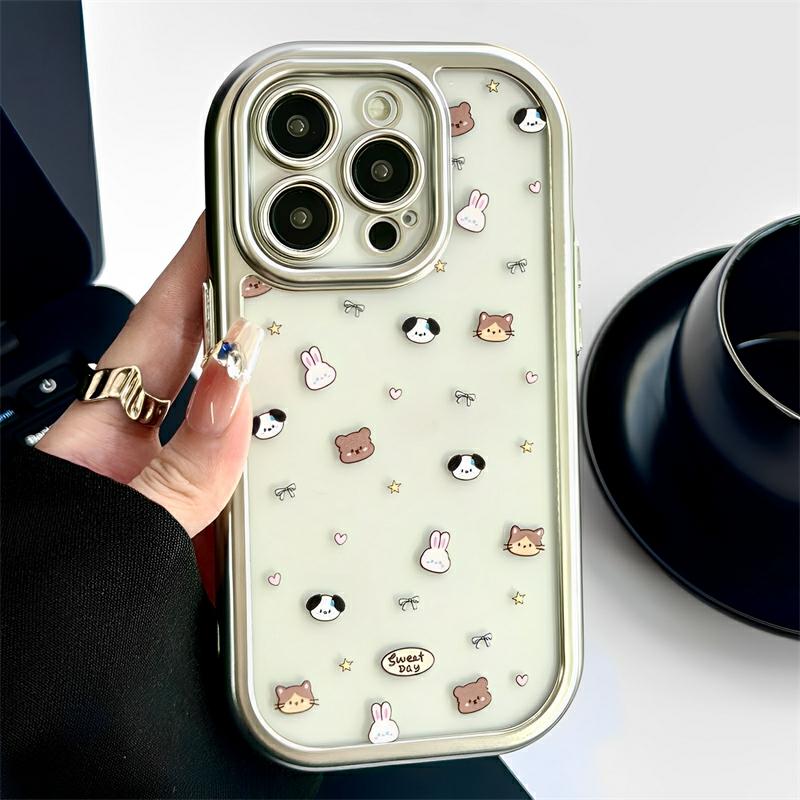 Carcasa Telefonului | Husa De Telefon Cu Animale În Stil Q Din Coreea, Potrivită Pentru Iphone 14 Pro, Apple 15, 11, 12 Pro, 13 Pro Max, Cu Design Adorabil, Acoperire Completă, Protecție Împotriva Căderilor, Din Silicon Transparent, Pentru Femei, Cu Un Aspect Elegant. Carcasa Telefonului Carcasa Telefonului